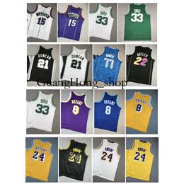 GH Vince Carter LARRY 33 BIRD Mitch en Ness Celtices basketbalshirt voor kinderen Jeugd Mamba Bryant Tim Duncan Luka Doncic Jimmy Butler Zwart