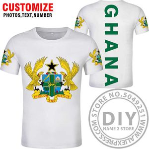 Ghana T-shirt DIY Free Custom Made Name Number Mannen / Dames Joker Gezicht Mode Losse O-hals Zomer Mens Kleding X0602