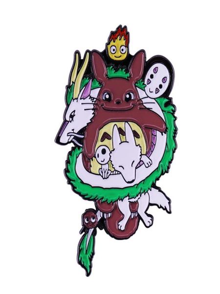 Ghibi – broche à breloques élémentaires, sans visage, Calcifer, Totoro, Dragon Haku, princesse Mononoke, Badge, broche 5835529