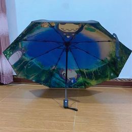 Ghibli Sun Rain Paraplu Parasol Vrouwelijke Plegable Sombrillas Paraguas Guarda Chuva Totoro Parapluie