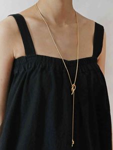 Ghidbk Vintage unieke ontwerp geknoopte slang ketting lange kettingen voor vrouwen minimalistische straat stijl halsbanden sieraden geheel