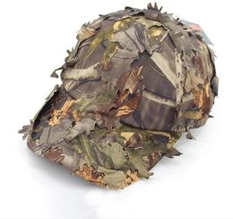 Ghillie 3D-hoeden Outdoor Camouflage Zonnebrandcrème Jacht Vissen Cap Breedgerande Camouflage Hoed Baseball Cap