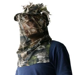 Ghillie Camouflage Hat à feuilles 3D Masque complet Masque Headwear Turkey Camo Hunter Hunting Accessoires