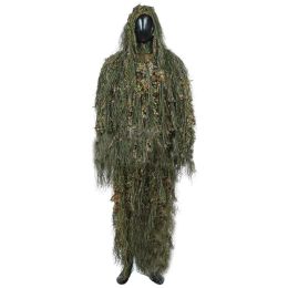 Ghillie Suit Hunting Woodland 3D Bionic Leaf Disguise Uniform CS Camouflage crypté costumes ensembles militaire armée Tactique Nouveau
