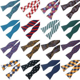 Zakdoeken GHLB 1-16C 100% Zijde Heren Zelf Gebonden Strikje Verstelbare Bowtie Self-Tied Ties Paisley Dots Stripe Butterfly Wedding Party