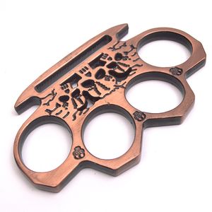 Ghost Head Messing Knuckle Duster Vier vingers Handgesp Outdoor Fitness Bokstraining Combat Beschermende uitrusting Raambrekende EDC-tool