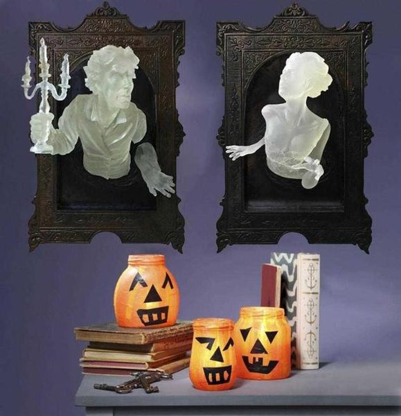 Ghost in the Mirror Halloween Resina Adornos de marco luminoso X0803301E5955281