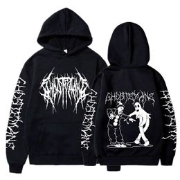 Ghostemane dubbelzijdige print hoodie herenmode hiphop metal rock hoodies gothic oversized sweatshirt trainingspak streetwear