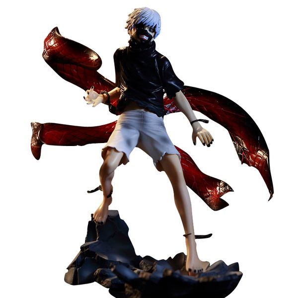 Mochila Ghoul Ken Kaneki cara intercambiable 28 cm figuras de anime estatua PVC figura de acción colección de adultos modelo juguetes muñeca regalo X0503