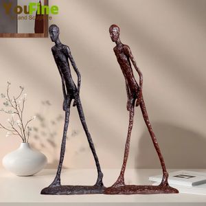 Giacometti sculpture bronze walking man statue abstrait squelette bronze casting art figurine célèbre réplique artisanat décor de la maison 240509