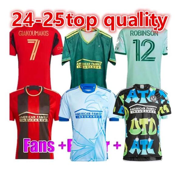 Giakoumakis 23 24 MLS Atlanta Soccer Jerseys 2023 2024 Fan Player Version Sosa United Home Goal Kitherkeeper 3rd Third Araujo Almada Damm Football Shirt Men Kids Kit666