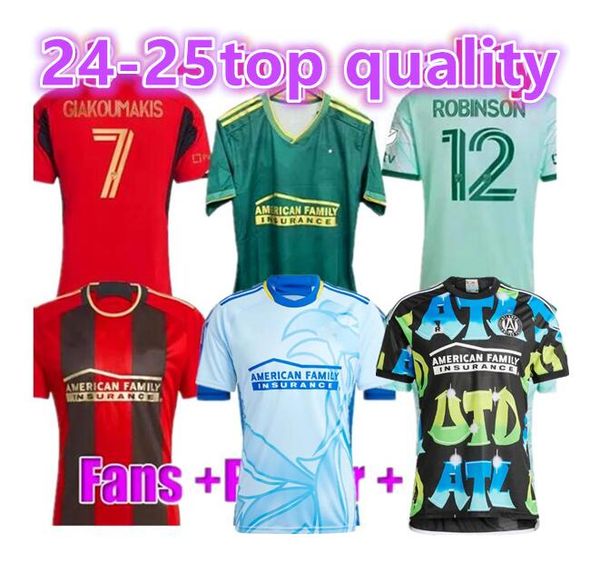 Giakoumakis 23 24 MLS Atlanta Soccer Jerseys 2023 2024 Fan Player Version Sosa United Home Away Terebro Tercer Araujo Almada Damm Camisa de fútbol Camisa Hombres Kit889