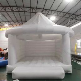 Giant 5x4m witte tent opblaasbare bruiloft springen bouncy house kasteel feest prinses bruiloften stuiterende trampoline te koop verzonden per schip 60 dagen
