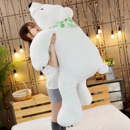 Giant 60 75 100 cm ijsbeer knuffel zacht cartoon dier schattig teddy gevulde pop lang kussen kussen kinderen kerstcadeau 231220