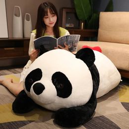 Géant 90cm kawaii gras panda ours court peluche en peluche animal cuillère poitrine de jouets caricatures belles poupées girls amant cadeaux 240507