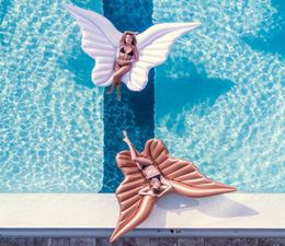 Gigantische engelvleugels opblaasbaar zwembad drijvende luchtmatras Lazy Water Party Riding Butterfly zwemring Piscina 250180cm7399726