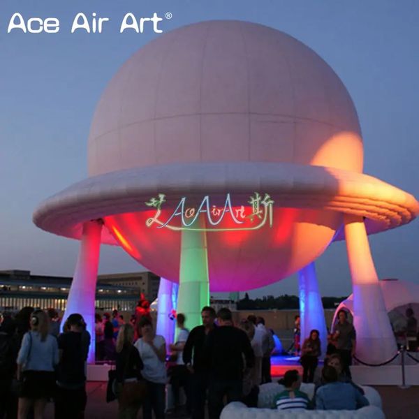 Ballon géant gonflable LED modèle UFO, boule d'éclairage, objets inconnus avec lumières colorées pour décoration de fête ou d'événements