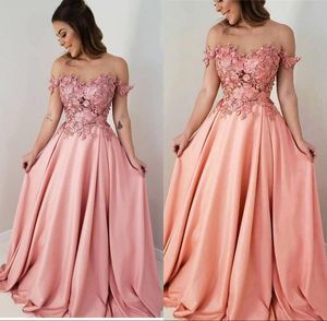 2022 lange prom bruidsmeisje jurken vloer lengte bloem kant applique kristal satijnen avondjurken vestidos de fiesta de noche