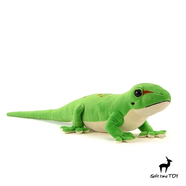 Géant Day Gecko Anime Cute House Lizard Plushie Phelsuma Toys Lifeke Lifeke Animal Simulation Poll Touet 240401