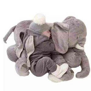 Jouets en peluche d'éléphant géant pour bébé endormi, coussin d'éléphant en peluche, poupées douces d'animaux, coussin de dossier pour bébé, cadeau pour enfants J220729