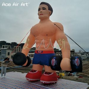 Figure gonflable géante de personnage d'homme musclé publicitaire pour affichage extérieur ou salle de sport