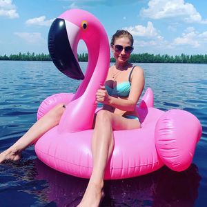 Gigantische opblaasbaar Flamingo Pool drijft Pink Rideon Zwemcirkel Ring Volwassenen Kinderen Water Party Toys Piscina Beach Holiday 240506