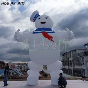 Gigantische opblaasbare Ghostbuster Stay Puft CiToon Character Ballon Pop Up Marshmallow Man met verwijderbare banner voor decoratie of advertenties