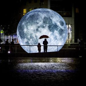 Boule de lune gonflable géante avec lumières LED, ballon de lune Oxford pour événement, fête, spectacle, décoration de scène, publicité suspendue avec ventilateur, livraison gratuite