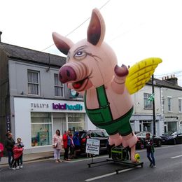 Globo inflable gigante del cerdo de los globos gigantes del cerdo del tamaño 5m de alto para hacer publicidad del desfile de la ciudad de los inflables
