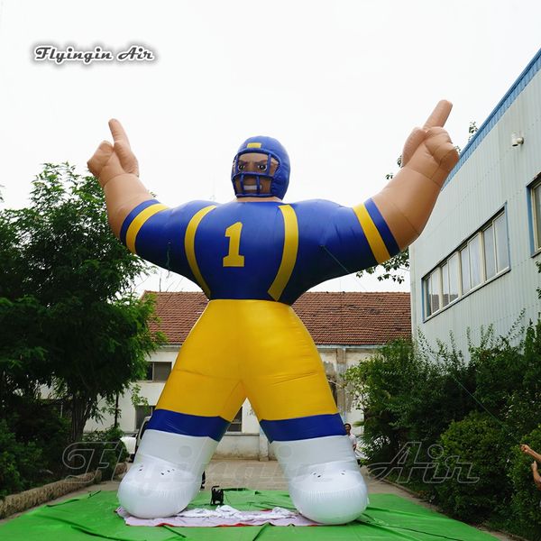 Joueur de Rugby gonflable géant 3m/6m, modèle de mascotte de joueur de Football gonflable avec casque pour spectacle sportif