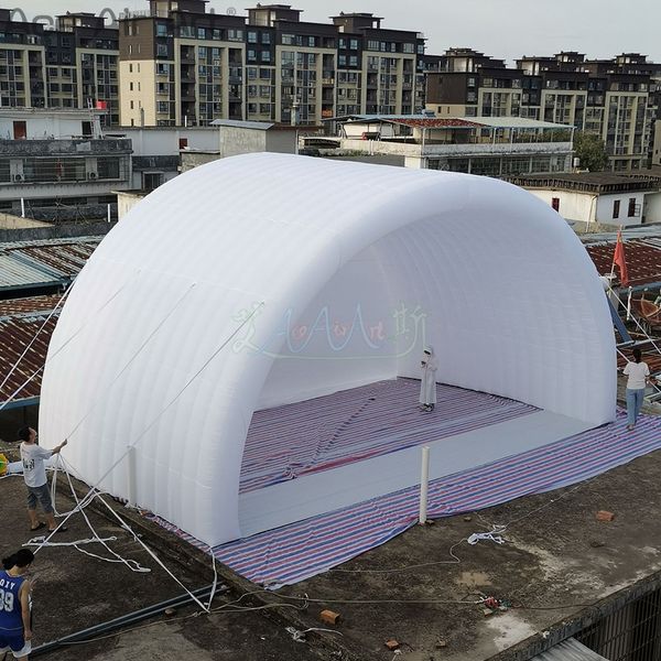 Tente de scène gonflable géante, chapiteau de fête DJ, abri/auvent extérieur pour événements de divertissement ou concerts