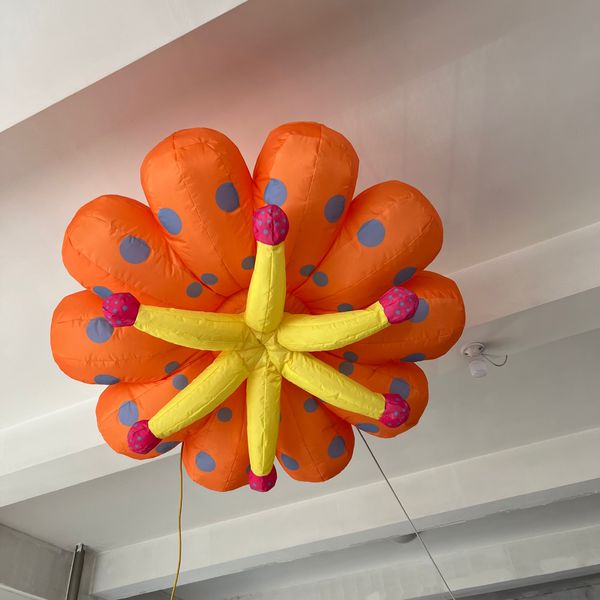 Marguerite gonflable géante de soufflage d'air de tournesol avec la lumière colorée LED fête décorative ballon de fleur événement décor de scène publicité