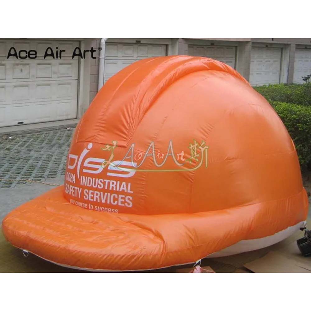 Cappello da lavoro gonfiabile gigante Modello Elmetti protettivi Pubblicità esterna o Casco decorativo con opere d'arte personali realizzate da Ace Air Art