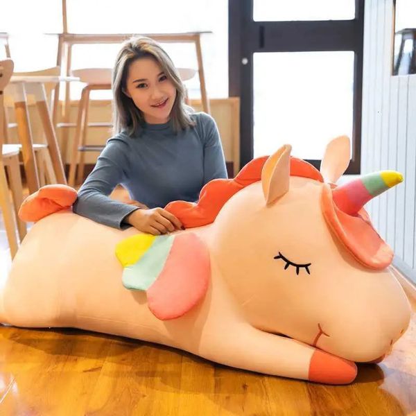 Géant Kawaii Unicorn Toys Soft Garps Polls Animal Horse Sleeping Oreiller pour garçons Girls Birthday Gift Kids Toy 240420