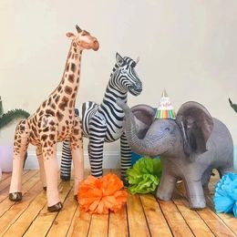 Ballons animaux gonflables géants Girafe Zebra Simulation Elephant Cow Kids Jungle Safari Birthday Party Scene Decoration 240407