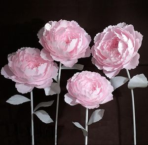 Giant Paper Flowers Large Peony Head Leeft Diy Home Wedding Pography Achtergrond Wall Stage Decoratie Fashion Crafts Y015745798