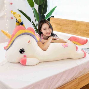 Giant Rainbow Unicorn Plush Toys Soft Filled Cartoon Unicorn Dolls Animal Horse Super Soft Gift voor Ldren Girl J220729