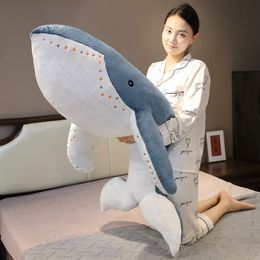 Giant Size Pluche Haai Speelgoed Schattig Zeedier Mooie Blauwe Walvis Zachte Pop Gevuld Cartoon Kussen 100 Cm Kinderen Verjaardag Kerstcadeaus 240202