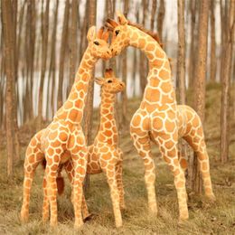 Taille géante vraie vie girafe jouets en peluche mignon Animal en peluche Simulation douce girafe poupée cadeau d'anniversaire enfants jouet Drop315T