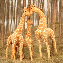 Taille géante vraie vie girafe jouets en peluche mignon Animal en peluche Simulation douce girafe poupée cadeau d'anniversaire enfants jouet Drop3172