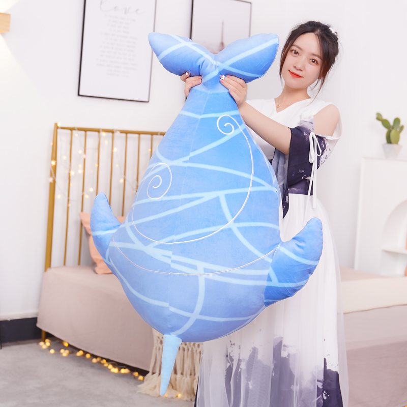 Dev gökyüzü cosplay diy peluş oyuncaklar anime balinaları proje karikatür narwhal bebek çocuk oyuncak tatil hediye pervane 39inch 100cm dy10065