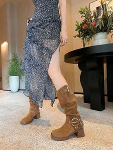 Botas largas gigantes de estilo delgado para mujer, botas vaqueras occidentales finas de verano, botas apiladas versátiles y picantes para niñas 231026