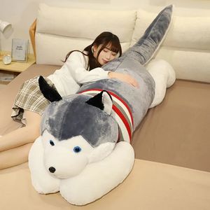 Giant Zachte Kawaii Husky Hond Knuffels Leuke Knuffels Lange Slaap Kussen Pop Voor Kinderen Vriendin Verjaardagscadeau Home decor 240223