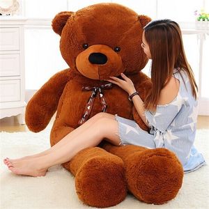 Giant Teddy Bear Kawaii Big 160cm 180cm 200cm 220 cm Gevulde zachte pluche speelgoed Grote omhelzing Bear Children Kids Doll verjaardagscadeau Q0727