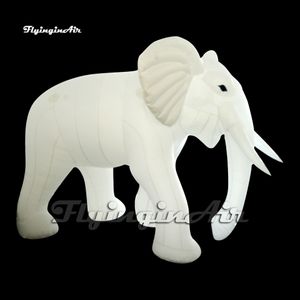 Gigantische witte opblaasbare olifantenballonparade Animal Mascot Model 2m Lucht blaast olifant op voor park- en dierentuinevenement