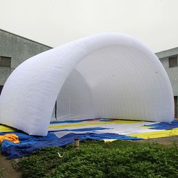 Giant White Stage Tunnel Caxe de voiture gonflable SHELTER SHEAU ARCHWAY Événement Station de la station Marquee Airoof Exhibition Tent avec un ventilateur