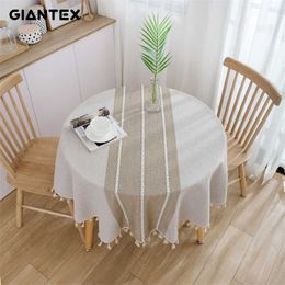 Giantex decoratieve tafelkleed katoenen doek ronde doeken dineren cover Obrus ​​tafelkleed mantel mesa nappe 2111103
