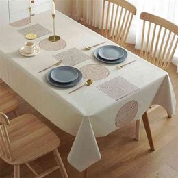Giantex Nordic Style PVC huishoudelijke geruite waterdichte tafelkleed afdrukken tafelkleed plastic oliebestendig Home 210626