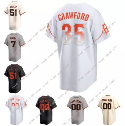 Giants Maillots de baseball personnalisés Brandon Crawford Jung Hoo Lee Buster Posey Home Away Jersey Men Women Youth Youth S-3XL