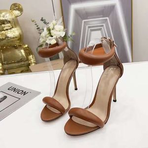 Gianvito Rossi 10,5 cm stiletto hakken sandalen kleding schoenen hak voor vrouwen zomer luxe designer sandalen zwarte voet riem hakken achter ritsschoenen met doos 260